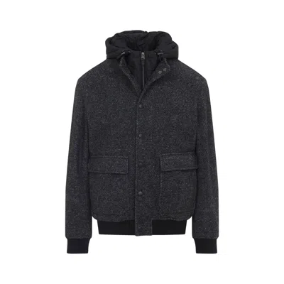 Canali Bomber Jackets Grey In Black