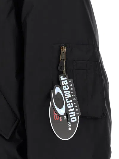 Balenciaga Black Nylon Uniform Merch Large Fit Bomber In Black
