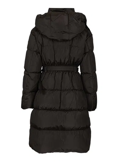 Moncler Briant Long Coat Jackets Black In Brown
