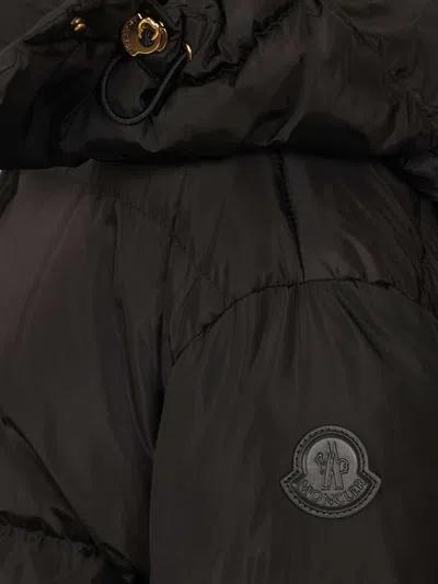 Moncler Briant Long Coat Jackets Black In Brown