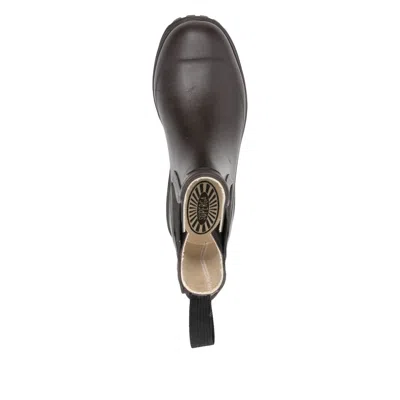 Superga Rubber Chelsea Boots In Brown