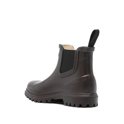 Superga Rubber Chelsea Boots In Brown