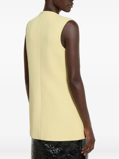 Gucci Long Buttoned Sleeveless Vest In Black