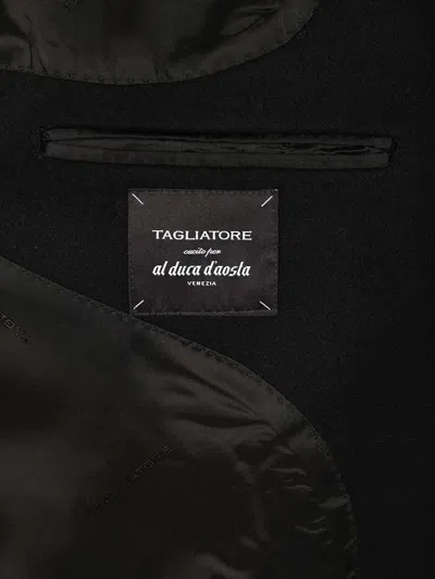 Tagliatore Cappotto Foderato Bruce Medio Nero 70lana 20 Poliam 10 Cachemire Coats Blue In Black