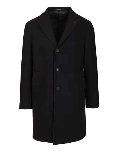 Tagliatore Cappotto Foderato Bruce Medio Nero 70lana 20 Poliam 10 Cachemire Coats Blue In Black