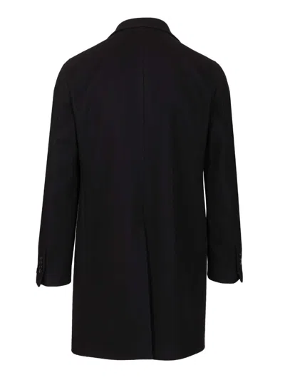 Tagliatore Cappotto Foderato Bruce Medio Nero 70lana 20 Poliam 10 Cachemire Coats Blue In Black