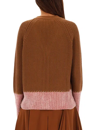 Marni Cardigan With "color Block" Pattern In Brown