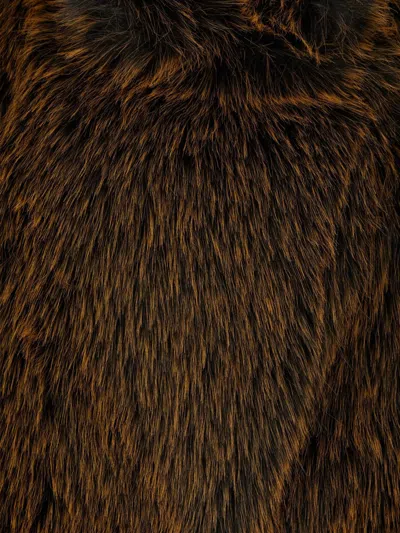 Semicouture Carol Faux-fur Jacket In Brown