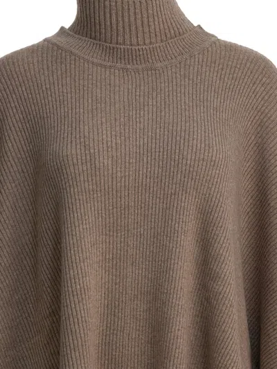Max Mara Cashmere Cape Jackets And Coats Beige In Brown