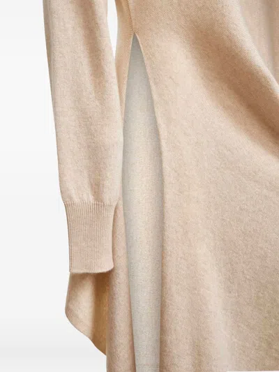 Uma Wang Asymmetric Hem Cashmere Sweater With Long Sleeves In Neutral
