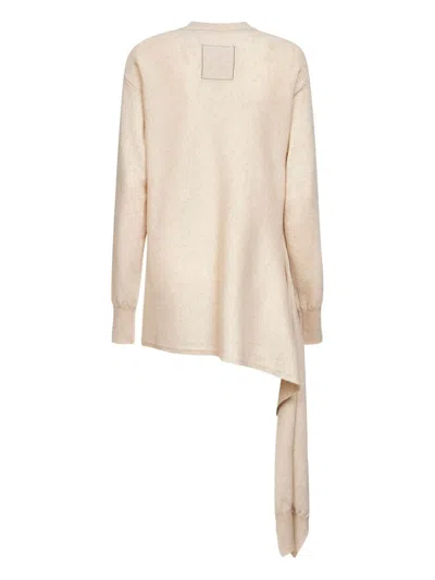 Uma Wang Asymmetric Hem Cashmere Sweater With Long Sleeves In Neutral