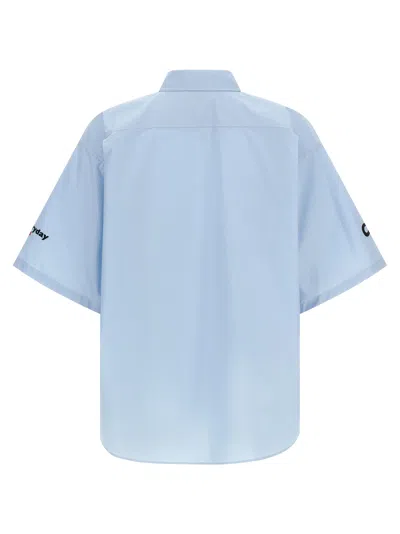 Balenciaga Ceo Uniform Logo Shirt And Blouse Light Blue In Blue