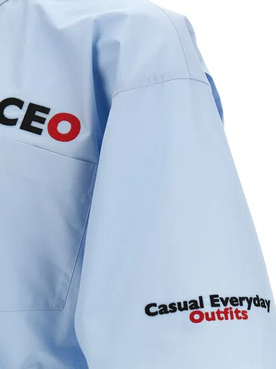Balenciaga Ceo Uniform Logo Shirt And Blouse Light Blue In Blue