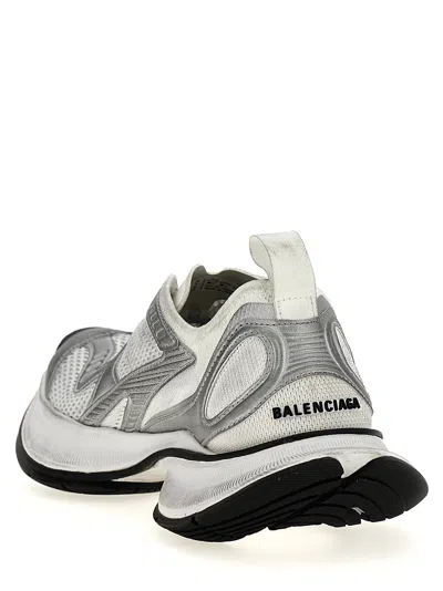 Balenciaga Two Tone Mesh And Fabric Circuit Sneakers In White