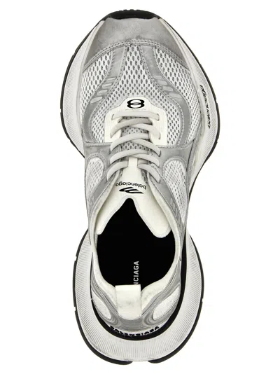 Balenciaga Two Tone Mesh And Fabric Circuit Sneakers In White