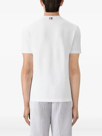 Thom Browne Classic Pique 4-bar T-shirt Clothing In White