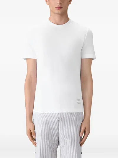 Thom Browne Classic Pique 4-bar T-shirt Clothing In White