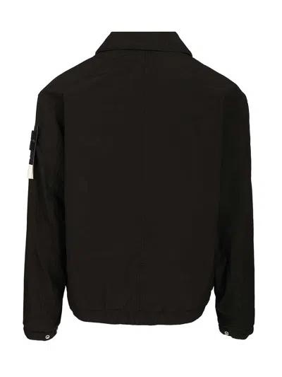 Stone Island Versatile Utility Jacket Adjustable Features In Black