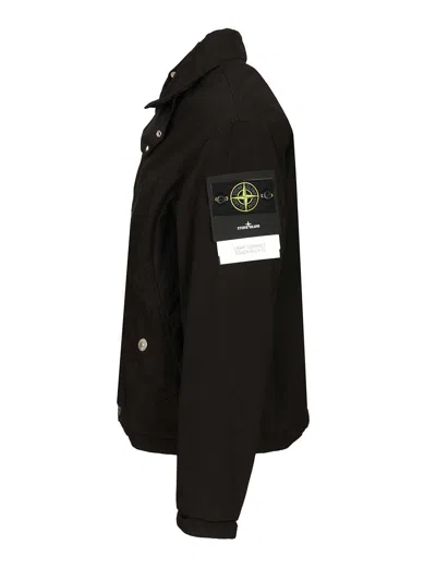 Stone Island Versatile Utility Jacket Adjustable Features In Black