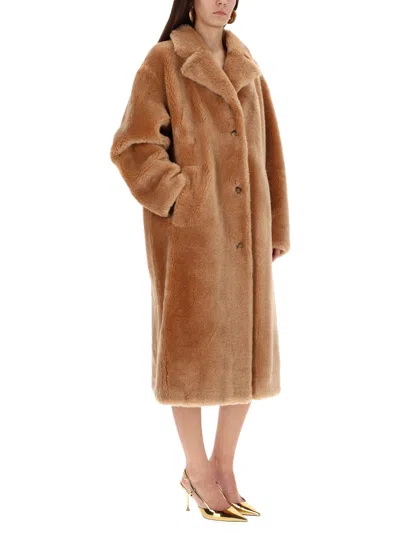 Stand Studio Gabriella Buttoned Coat In Brown