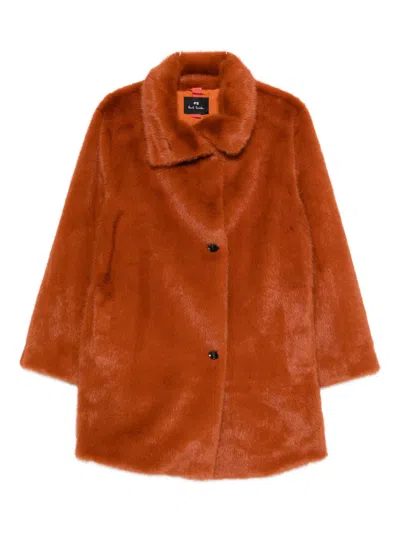 Paul Smith Faux-fur Coat In Brown