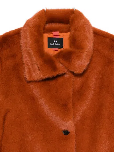 Paul Smith Faux-fur Coat In Brown