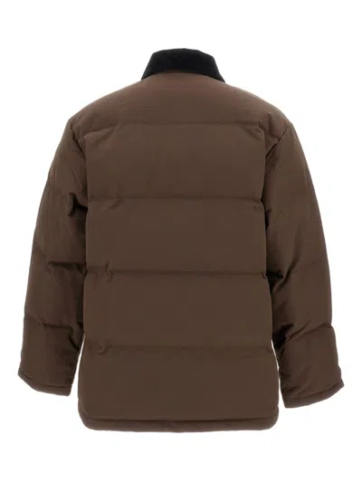 Carhartt Stylish Short Jacket Featuring Buttoned Pockets In Brown