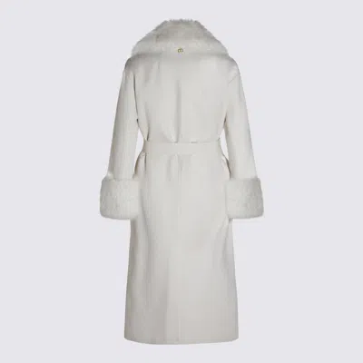 Twinset Faux-fur Belted Coat In White