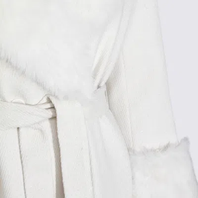 Twinset Faux-fur Belted Coat In White