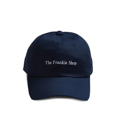 The Frankie Shop Womens Black Logo-embroidered Cotton Baseball Cap In Blue