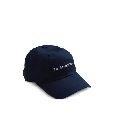 The Frankie Shop Womens Black Logo-embroidered Cotton Baseball Cap In Blue