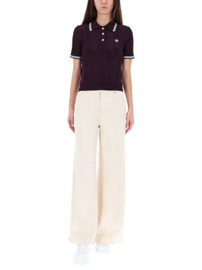 Casablanca Cotton Knit Polo Shirt In Black