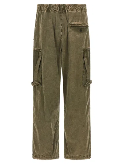 Miharayasuhiro Cotton Satin Cargo Pants In Green