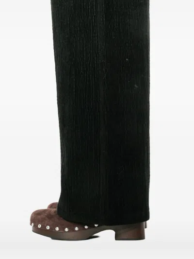 Apuntob Textured Straight Trousers In Black