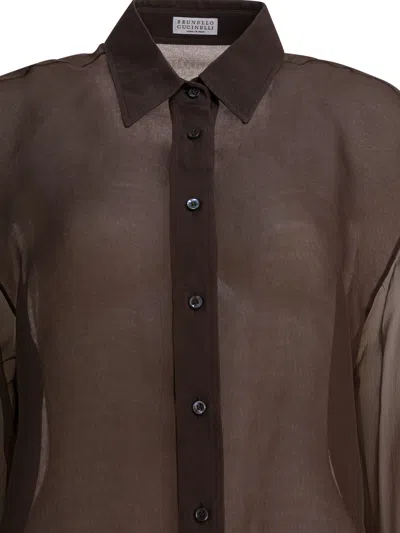 Brunello Cucinelli Crispy Shirts Brown