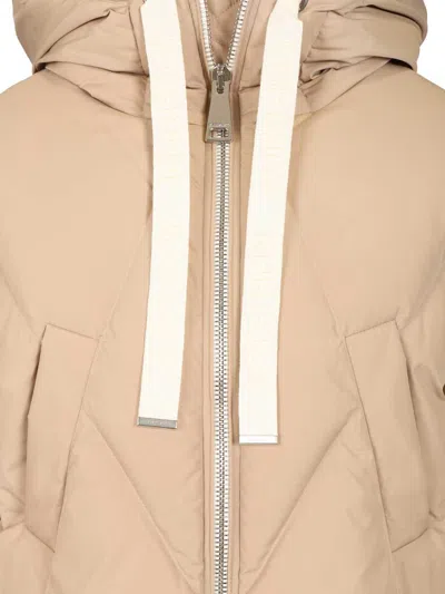 Khrisjoy Crop Iconic Milano Puffer In Mat Nylon Coats Beige In Brown