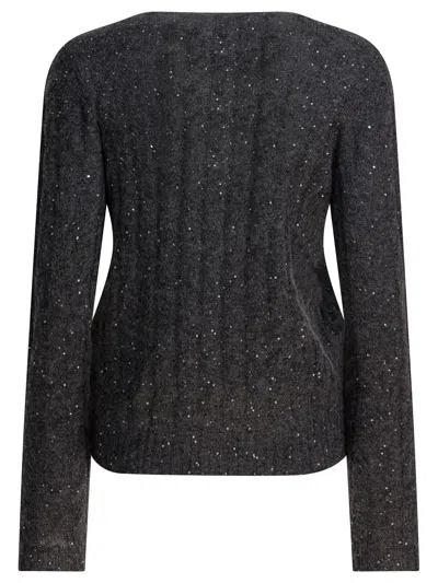 Brunello Cucinelli Dazzling Cable Knitwear Blue In Black