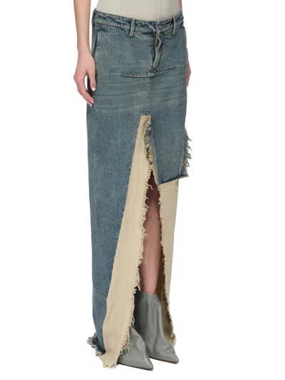 Rick Owens Denim Skirt In Blue