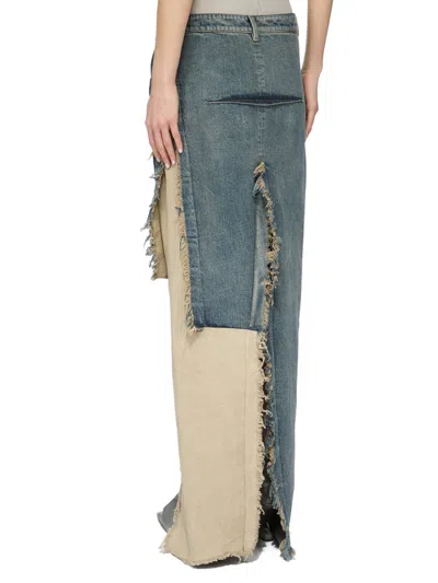 Rick Owens Denim Skirt In Blue