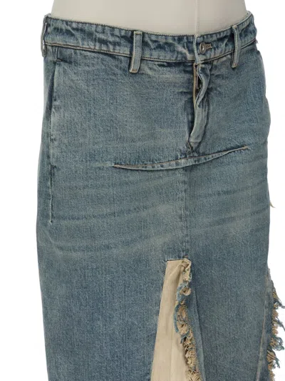 Rick Owens Denim Skirt In Blue