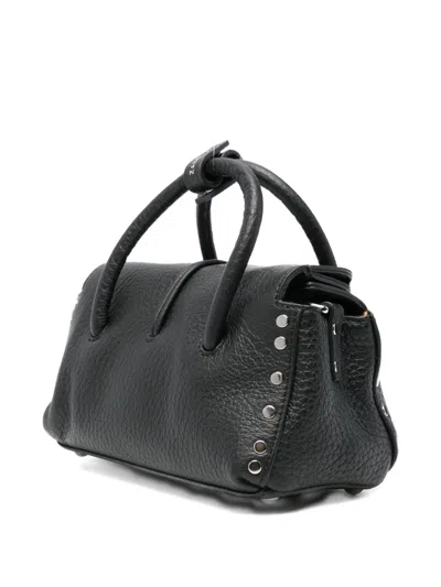 Zanellato Mini Leather Handbag Featuring Textured Finish In Black