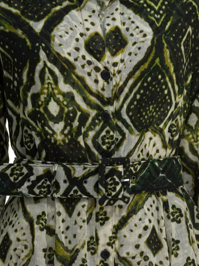 Samantha Sung Bordeaux Tie-dye Wool Dress In Green