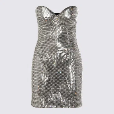 Dolce & Gabbana Strapless Fitted Metallic Sequin Dress In Metallic