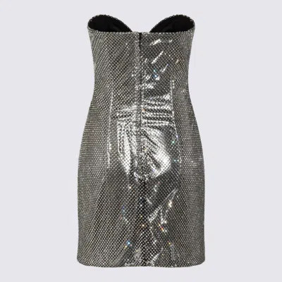 Dolce & Gabbana Strapless Fitted Metallic Sequin Dress In Metallic