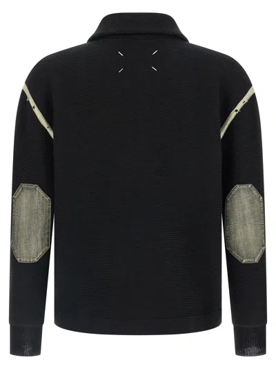 Maison Margiela Elbow Patch Sweater Sweaters And Cardigans Black In Black