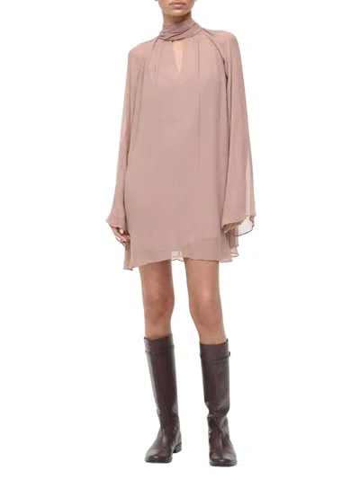 Staud Esther Mini Dress In Taupe In Pattern