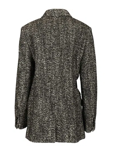 Isabel Marant Ezzia-gd Boyish Buckle Coat Blazer Coats Black In Gray