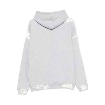 Stay Human On Earth Distressed-effect Hoodie In Gray