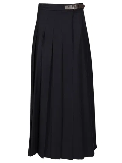 Weekend Max Mara Fastoso Gonna Lunga Kilt Blu Skirts Blue In Black