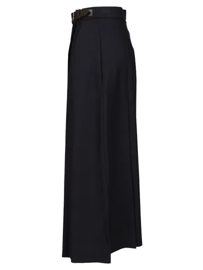 Weekend Max Mara Fastoso Gonna Lunga Kilt Blu Skirts Blue In Black
